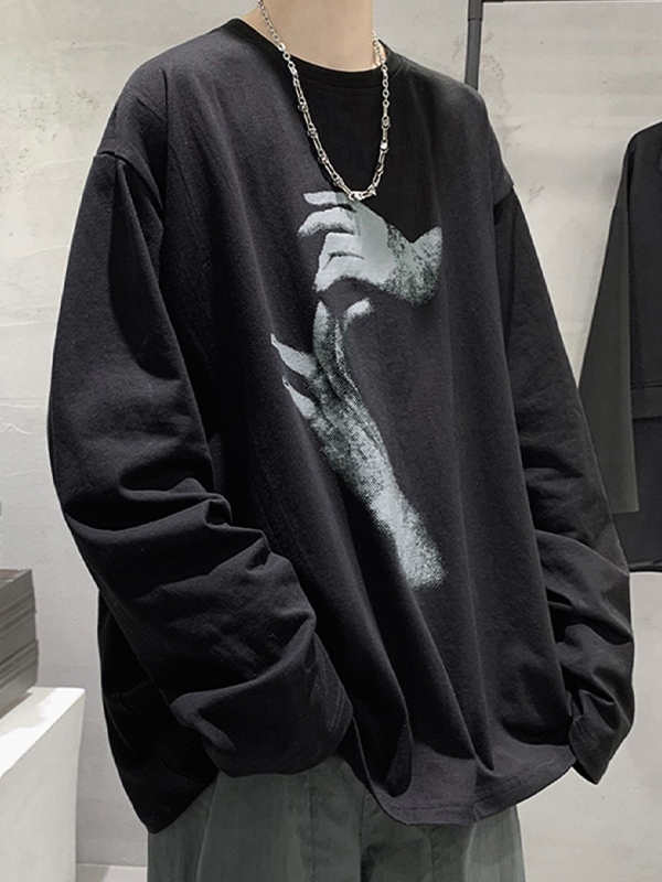 Men’s Hand Print Loose Sweatshirt