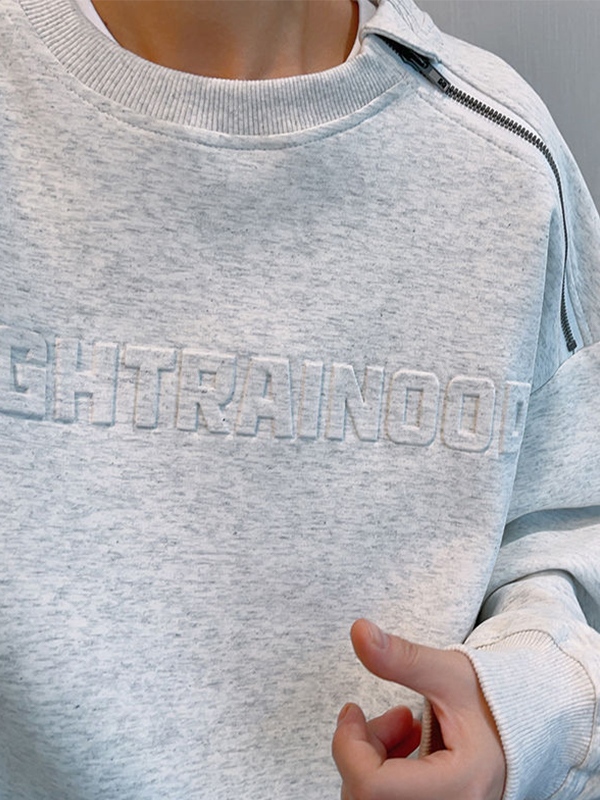 Men’s Three Dimensional Letter Print Drop Shoulder Sweatshirt