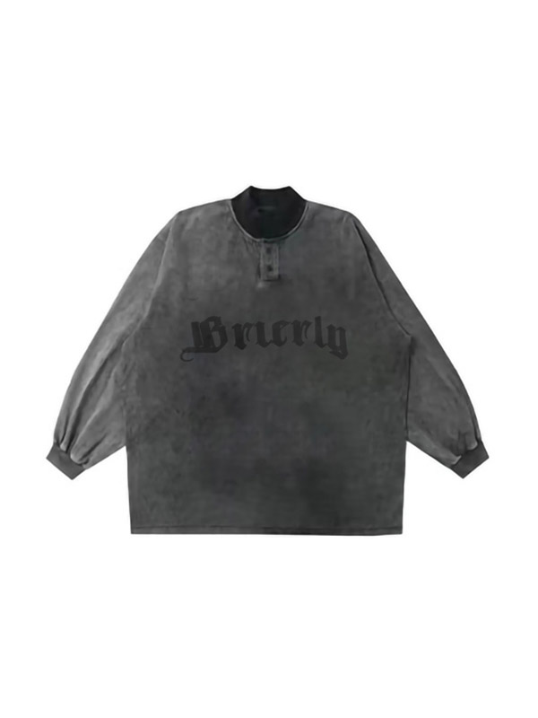 Men’s Distressed Collar Neck Cross Print Sweatshirt