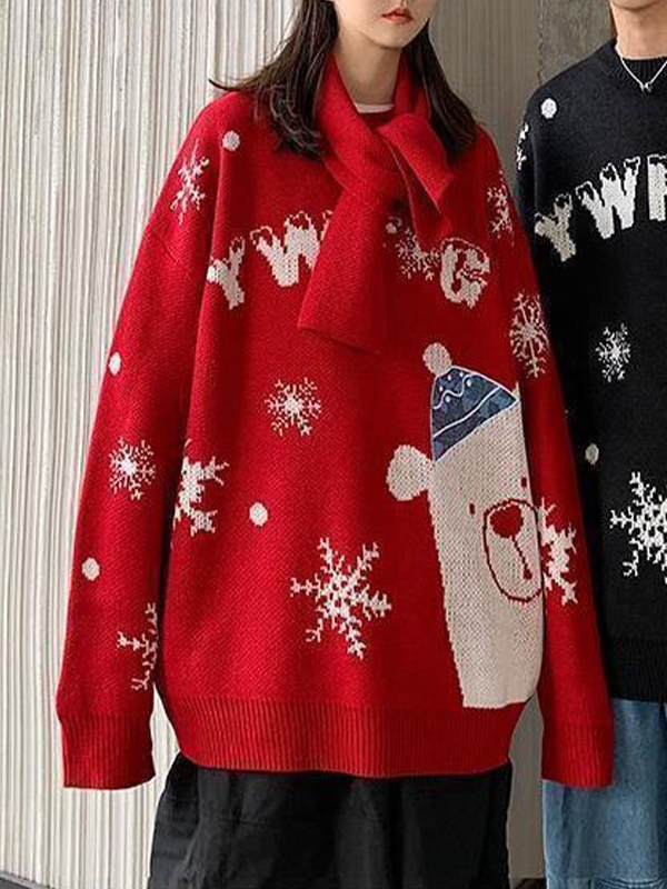 Men’s Christmas Element Jacquard Baggy Sweater