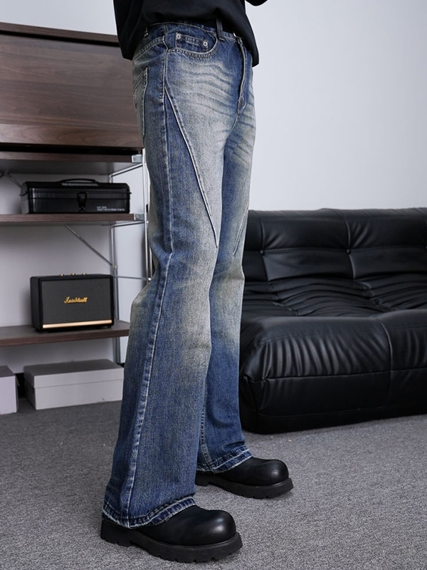 Men’s Vintage Washed Flare Slim Jeans