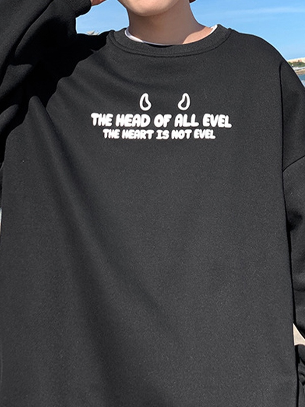 Men’s Reflective Bear Print Crew Neck Sweatshirt