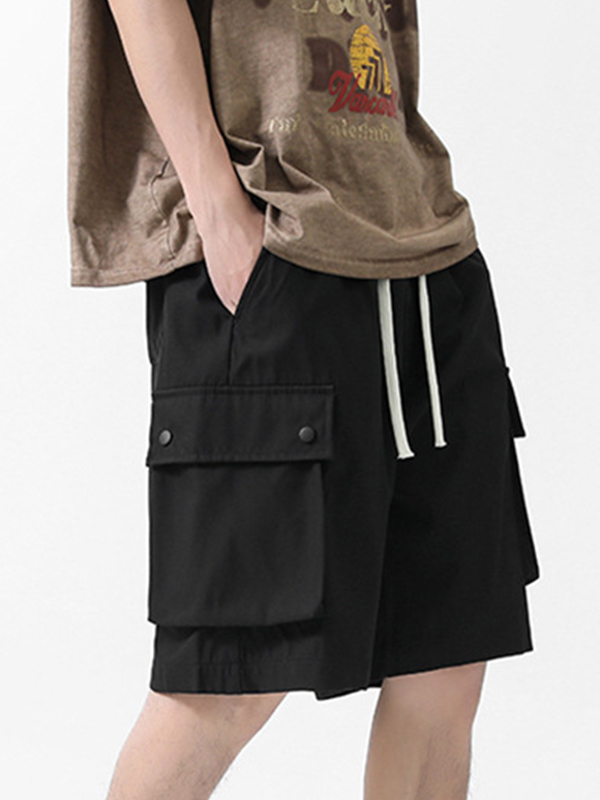 Men’s Solid Multi Pocket Quick Dry Drawstring Shorts