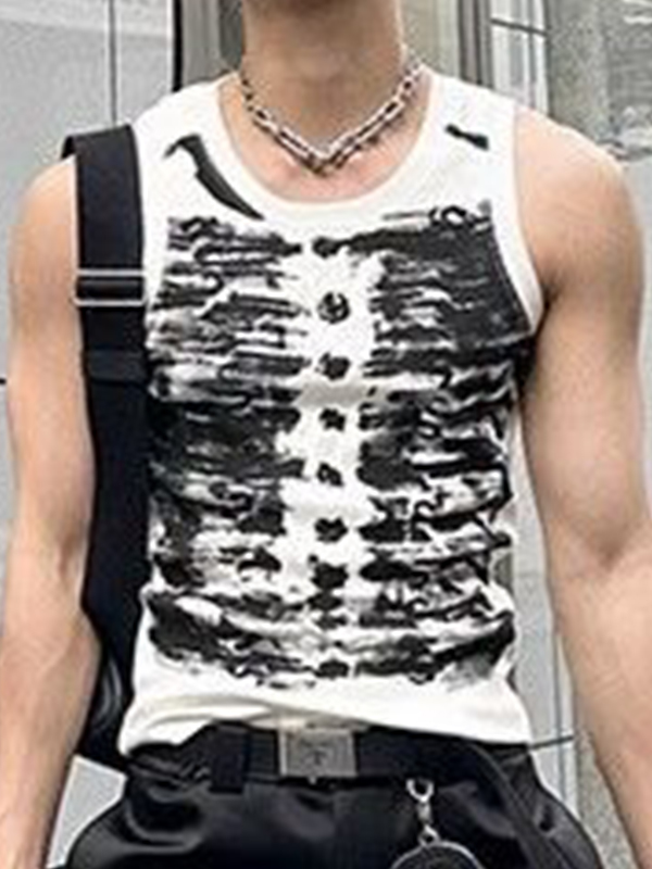 Men’s Irregular Print Vest