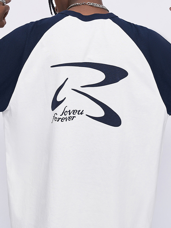 Men’ Retro Raglan Print Long Sleeve Tee