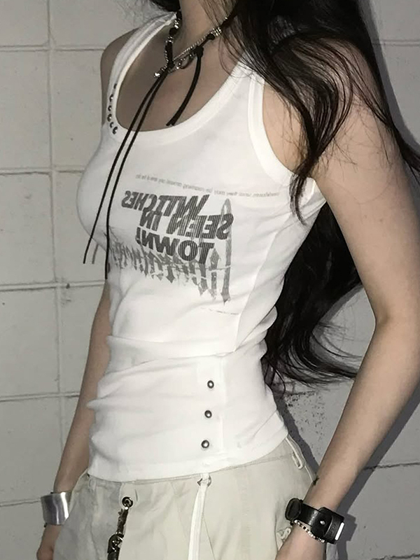 Retro Punk Rock Halter Cami Top