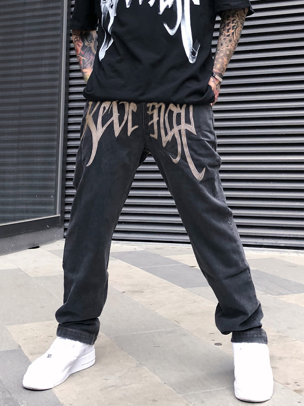 Men’s Washed Revenge Straight Leg Jeans