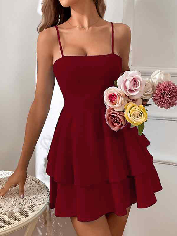Backless Bow Tie Straps Mini Dress