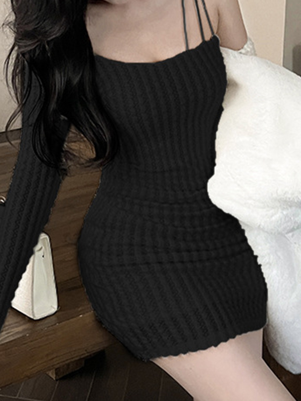 Pure Color Slim Fit Pure Desire Style Mini Dress