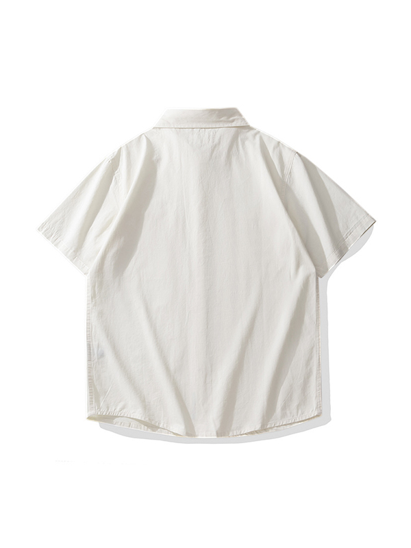 Solid Color Japanese Workwear Short Sleeve