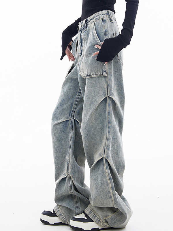 High waisted slimming versatile Cargo Jeans