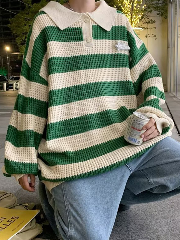 European And American Retro Polo Sweater