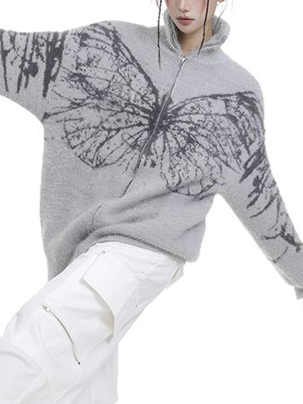 Turtleneck Zipper Sweater Cardigan