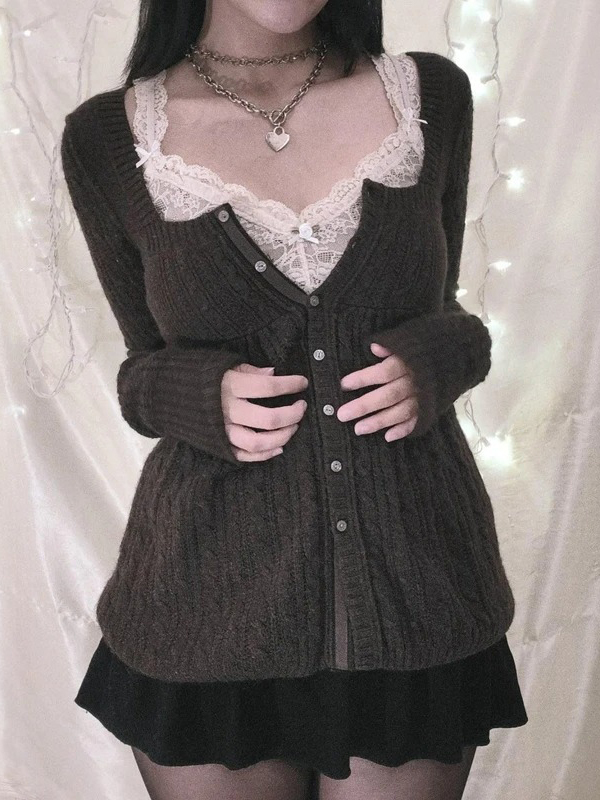 Vintage Button Knitted Cardigan