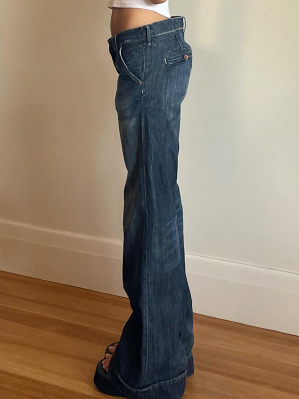 Low Waisted Slim Washed Gradual Boyfriend Jeans