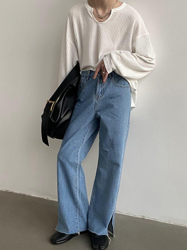 Men’s Simple Waffle Long Sleeve Tee