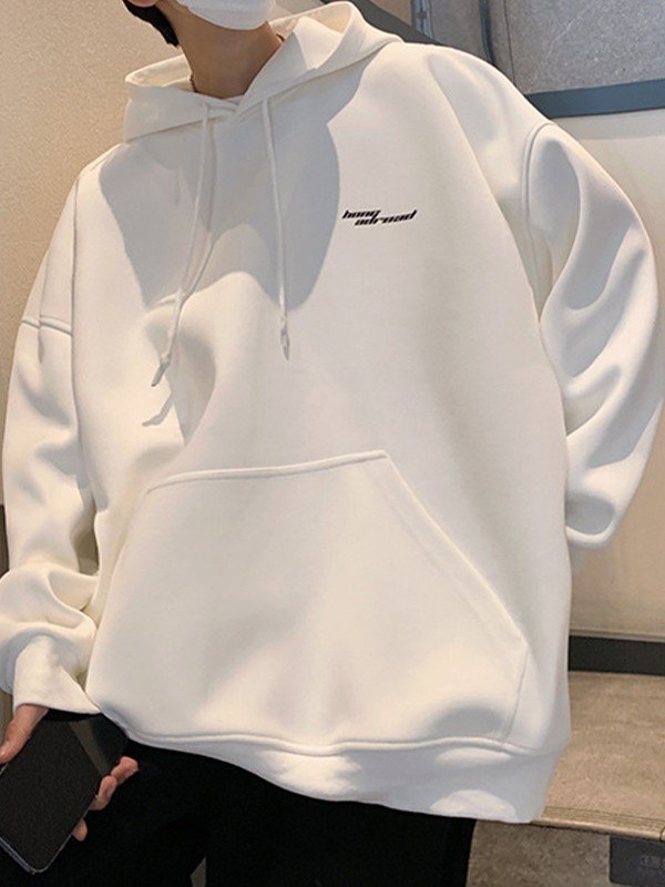 Men’s Spray Letter Graphic Pullover Hoodie