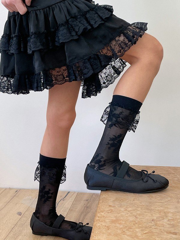 Lolita Ruffle Lace Mesh Socks