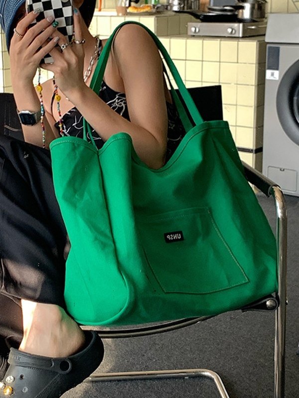 Solid Color Casual Shoulder Bag