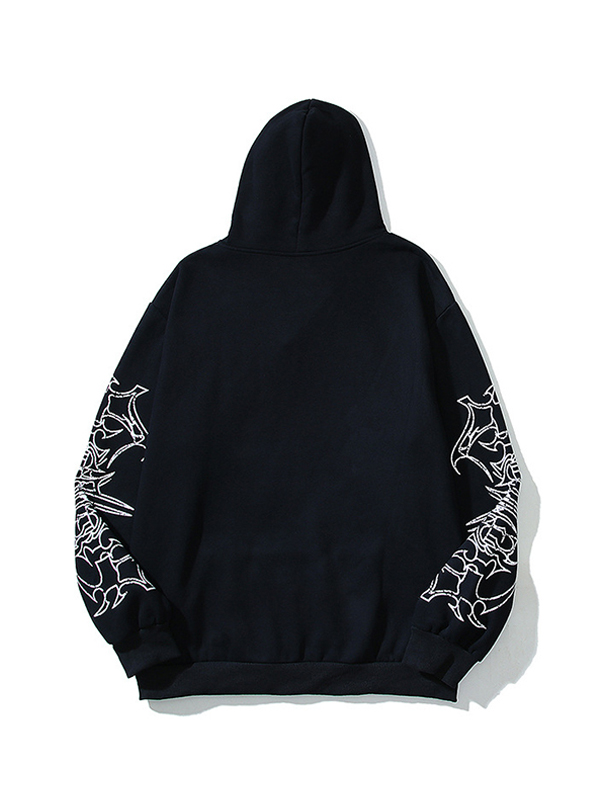 Men’s Street Portrait Print Oversized Hoodie
