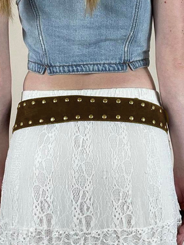 Rivet Decor Ring Buckle Belt