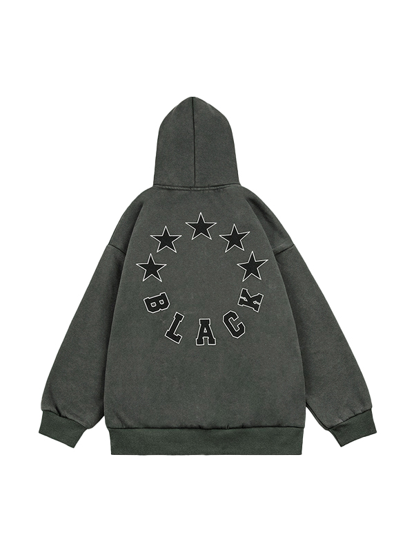 Star Letter Print Oversized Hoodie