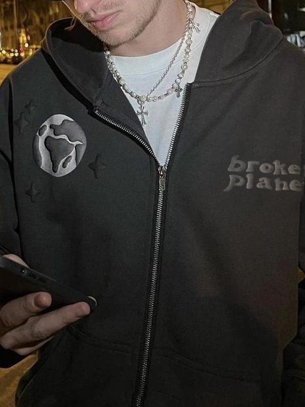 Men’s Spider Web Print Oversized Hoodie
