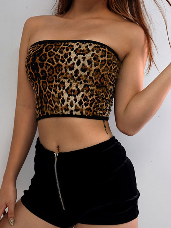 Leopard Print Bandeau Top