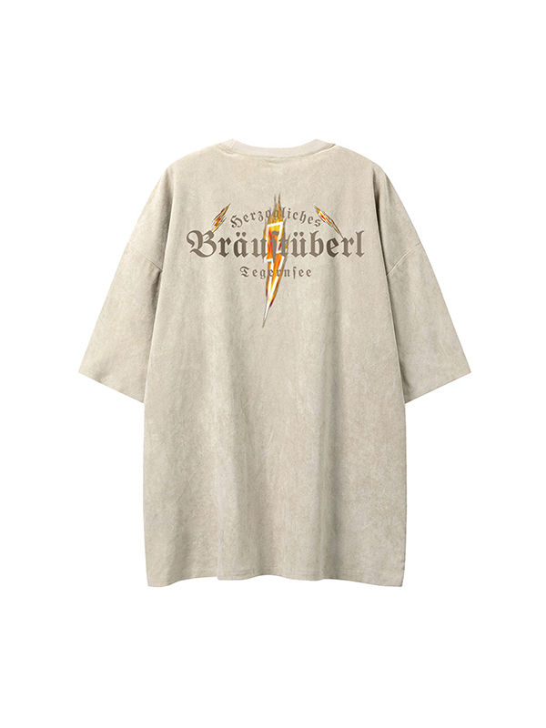 Men’s Street Suede Oversized Short Sleeve Tee