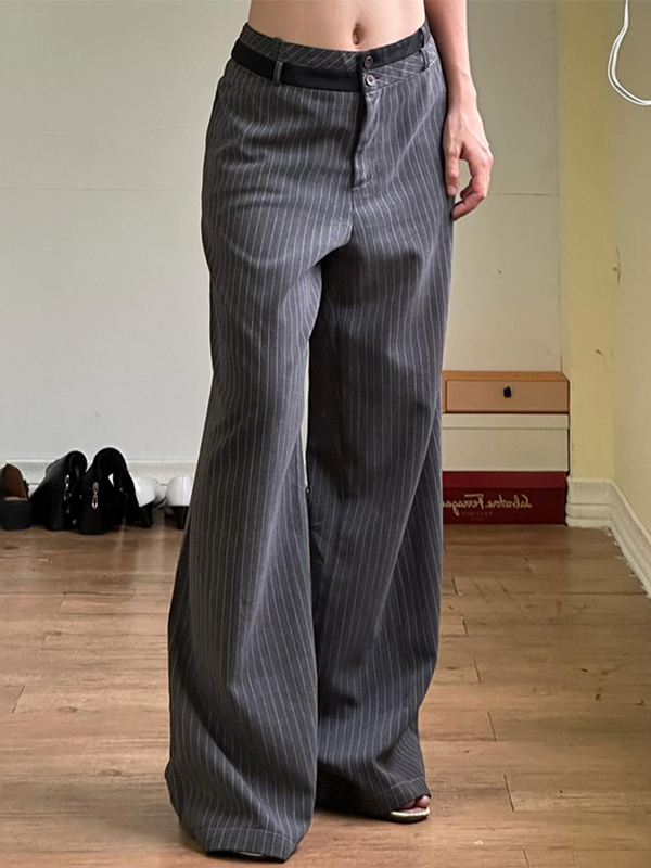 Pinstripe Wide Leg Pants
