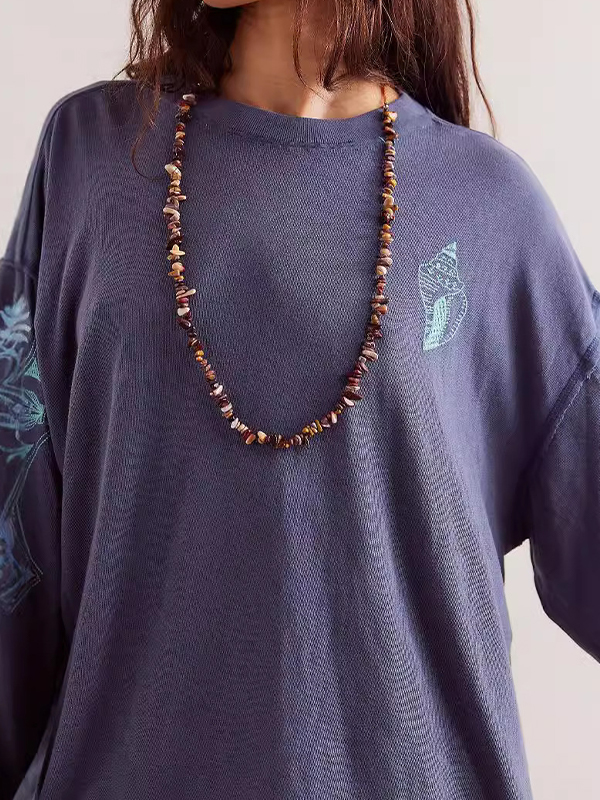 Street Print Oversized Long Sleeve Tee