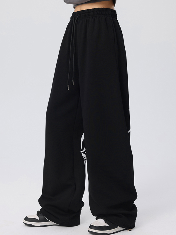 Vintage Butterfly Print Loose Sweatpants