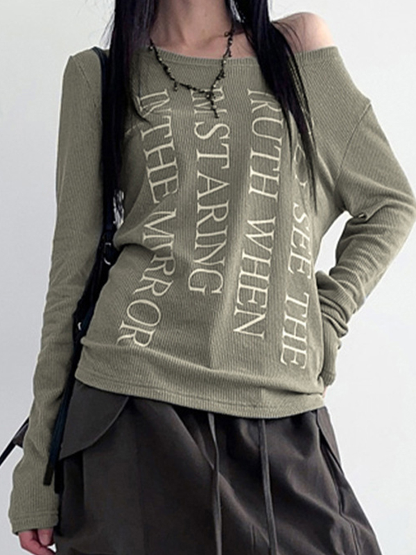 Letters Oversized Long Sleeve Knits