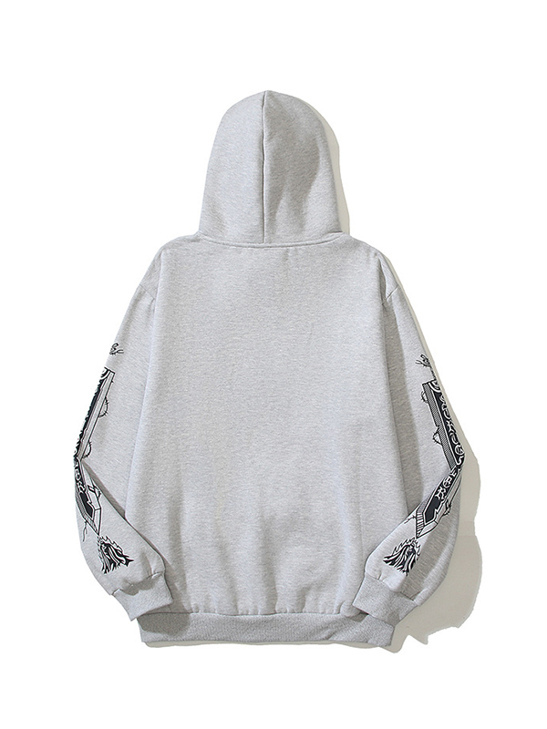 Men’s Dark Velvet Printed Oversized Long Sleeve Hoodie