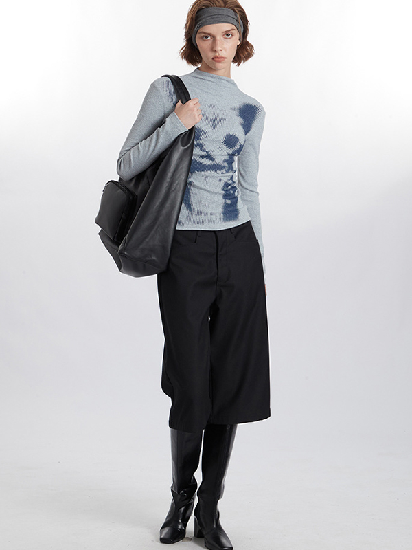 Cat Print Long Sleeves Tee