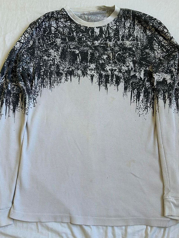 Vintage Print Long Sleeves Knits