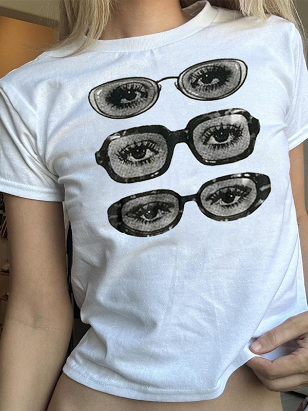 Glasses Print Short Sleeve Tee