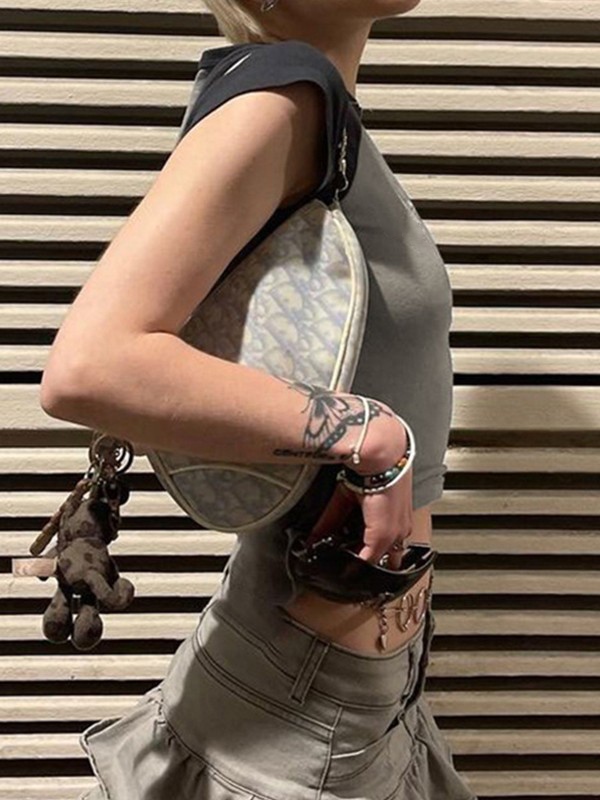 Spider Web Raglan Sleeve Cropped Top