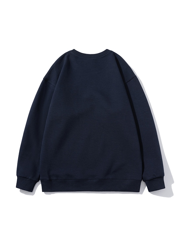 Men’s Solid Color Twill Crew Neck Sweatshirt