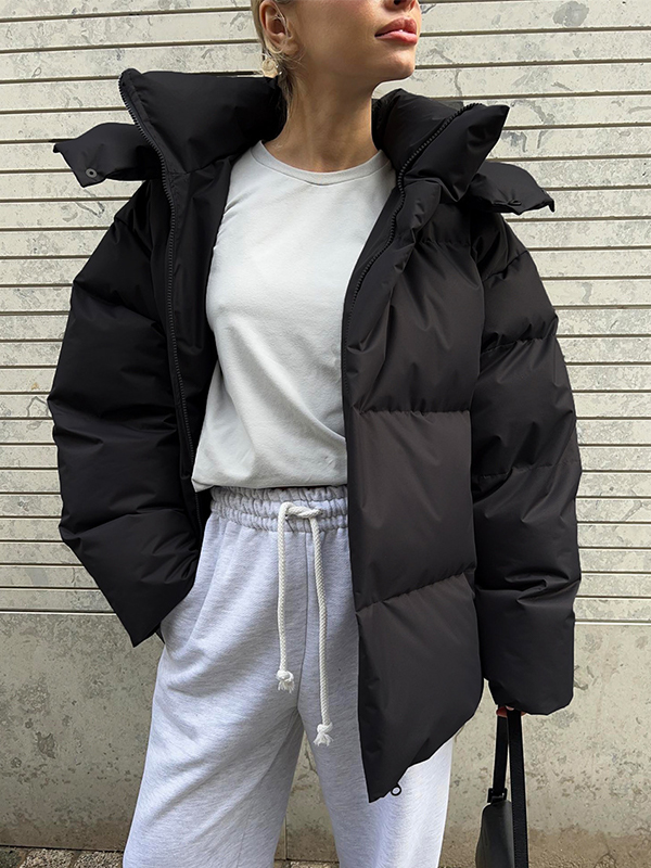 Multicolor Hooded Puffer Jacket