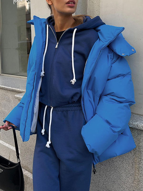 Multicolor Hooded Puffer Jacket