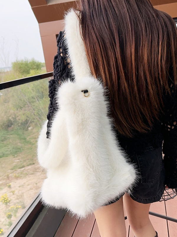 Fox Fur Oversized Tote Bag