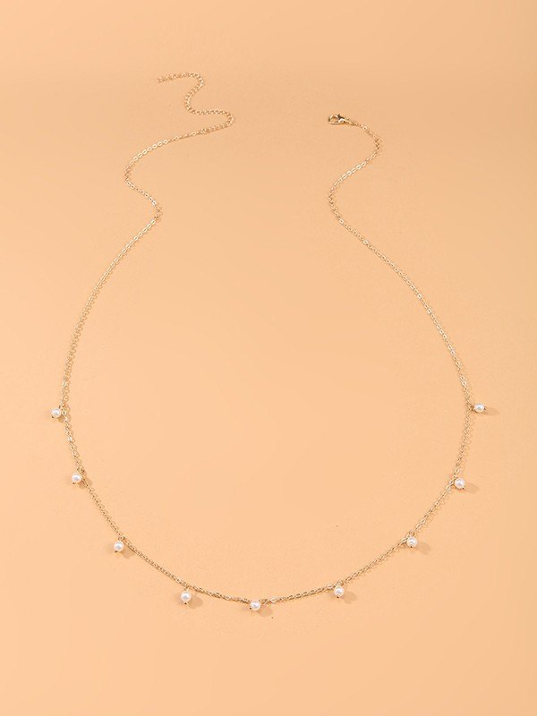 Faux Pearl Decor Belly Chain
