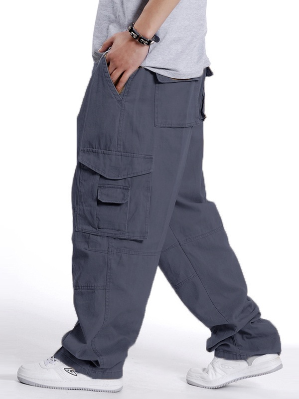 Men’s Buckle Belt Loose Cago Pants
