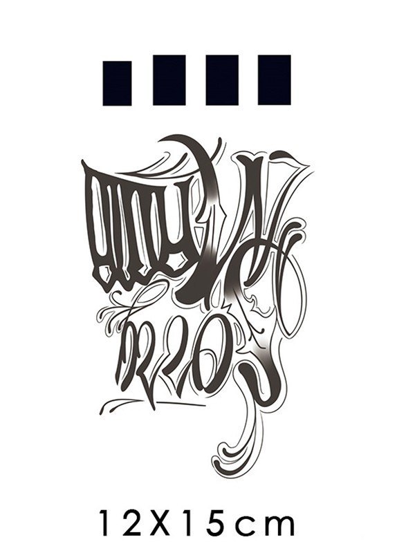 2sheets Letter Pattern Tattoo Stickers