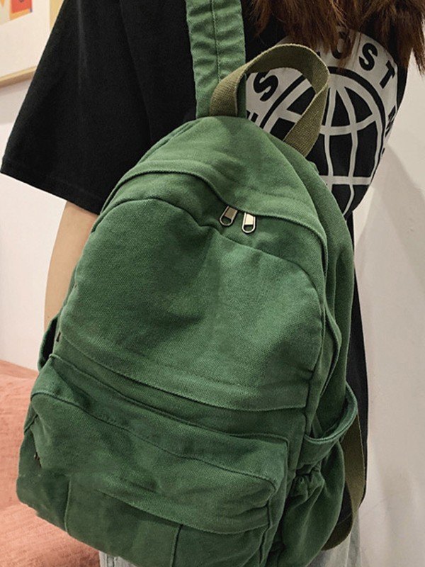 Vintage Wash Canvas School Backpack