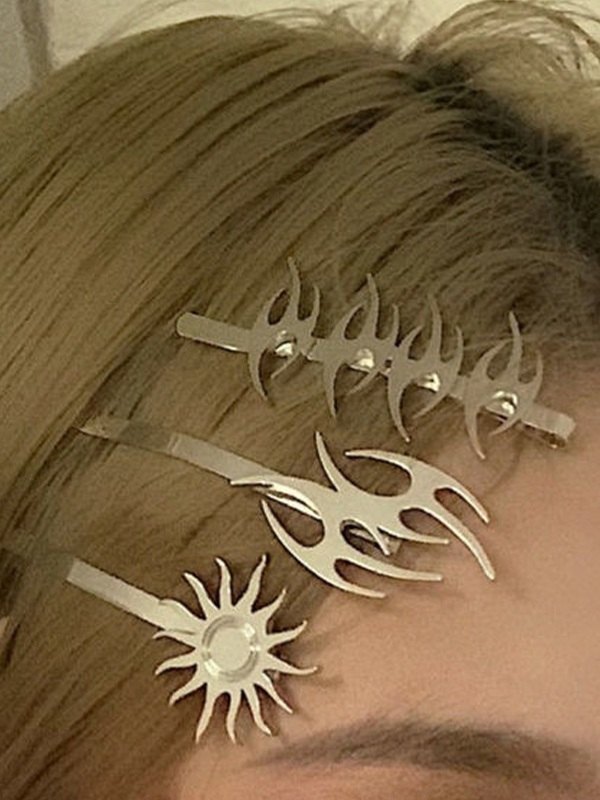 4pcs Punk Tribal Flame Hair Clip