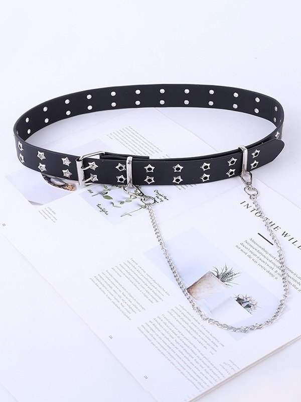 Detachable Chain Star Eyelet Buckle Belt