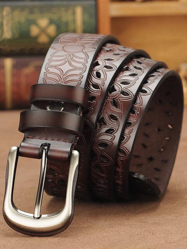 Hollow Out Pu Leather Buckle Belt