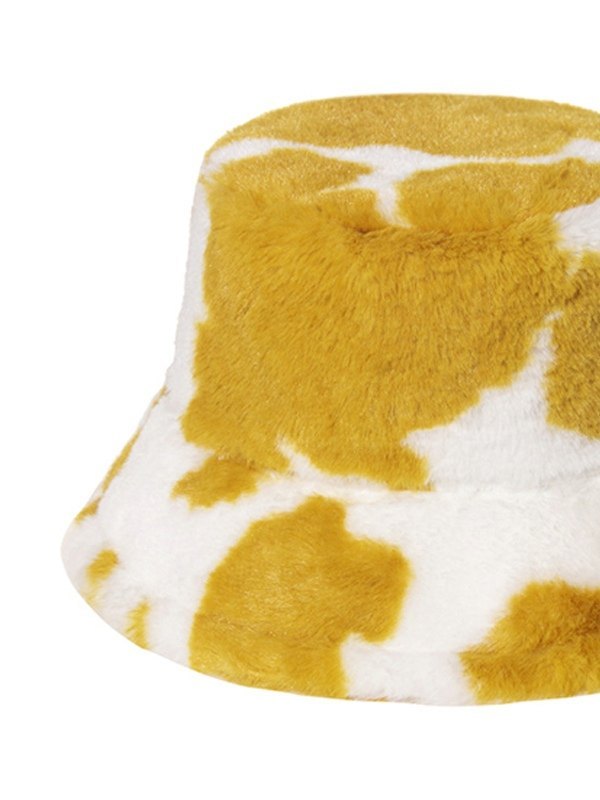 Cow Pattern Fuzzy Bucket Hat